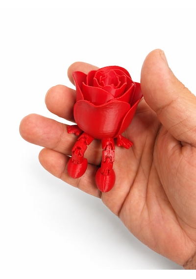 3d Baskı Dekoratif Gül Figürü / Masaüstü Aksesuar Hareketli Ayaklı -