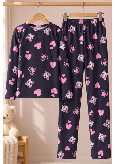 Free Beka Bisiklet Yaka Şık Desenli Rahat Ve Esnek Kumaş Uzun Kollu Kadın Pijama Takımı Siyah Free Beka Bisiklet Yaka Şık Desenli Rahat Ve Esnek Kumaş Uzun Kollu Kadın Pijama Takımı Siyah