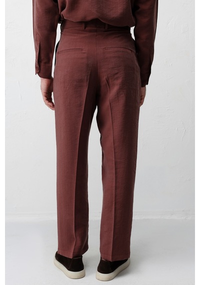 Antioch Lyocell Relaxed Fit Pileli Erkek Pantolon Bordo