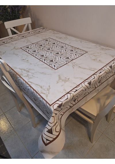 Dora Pano Elyaf Tabanlı Pvc Muşamba - Desenli Silinebilir 120 X 140 Hazır Masa Örtüsü Kmp40 Kahverengi