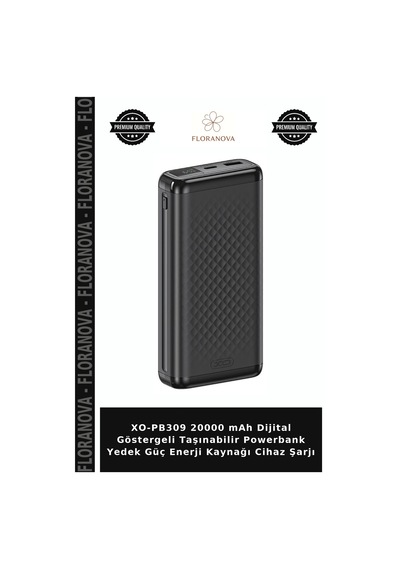 Xo-pb309 20000 Mah Dijital Göstergeli Taşınabilir Powerbank Yedek Güç Enerji Kaynağı Cihaz Şarjı Çok Renkli