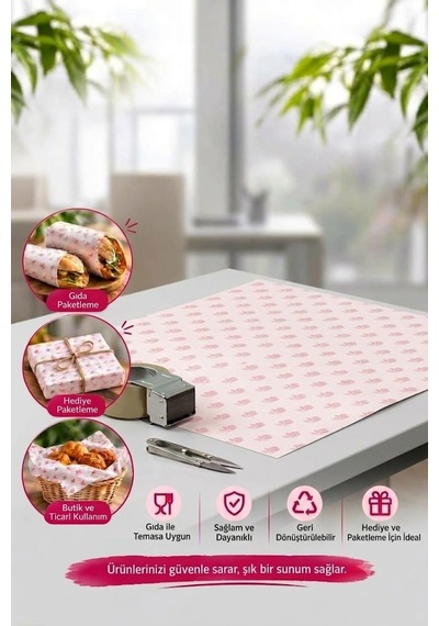 Ambalaj Kağıdı 50 Adet 35x50 Cm 42 Gr Gıda Temasına Uygun Paketleme Ve Hediye Kağıdı
