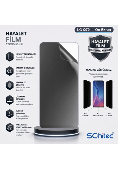 Lg Q70 Uyumlu Ön Yüzey Hayalet Privacy Hidrojel Ekran Koruyucu