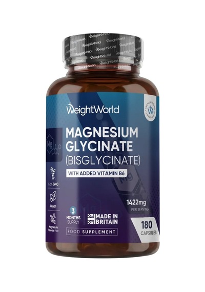 Magnesium Glycinate Bisglycinate + Added Vitamin B6 - 1422 Mg 180 Kapsül