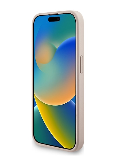 Apple Uyumlu iPhone 15 Pro Kılıf Guess Lisanslı Bilek Askı İpli Metal 4g Ve Yazı Logolu Kapak Pembe