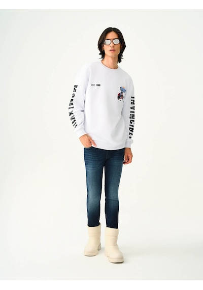 Loft Erkek Sweatshirt Beyaz Lf2038145 Oversize Fit 25kp69000146 P69100 Beyaz