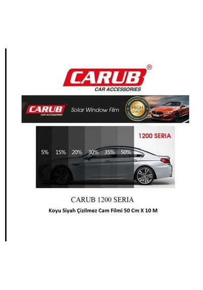 Seria 1200 Siyah Çizilmez Cam Filmi 50 Cm X 10 Metre Dark Black B