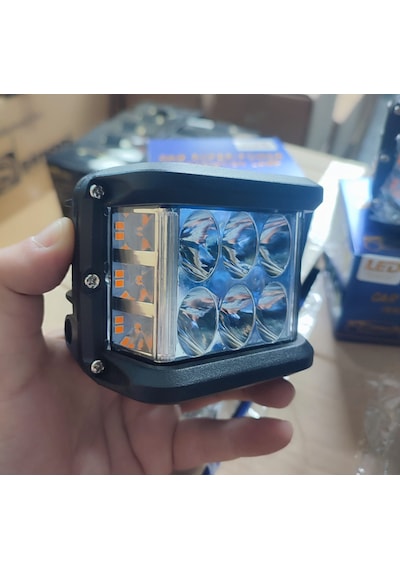 Motosiklet, Arazi Aracı 12 Ledli Beyaz Renk Turuncu Sinyalli Sis Farı Lambası 2 Adet
