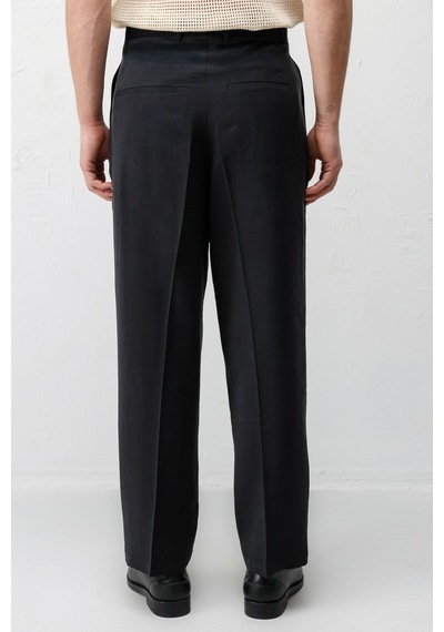 Antioch Lyocell Relaxed Fit Pileli Erkek Pantolon Siyah