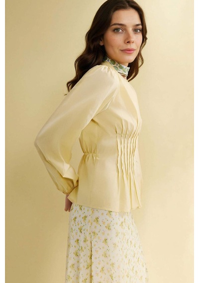 Defacto Regular Fıt Poplin Uzun Kollu Tunik H0280ax26spyl251 Sarı-yl251