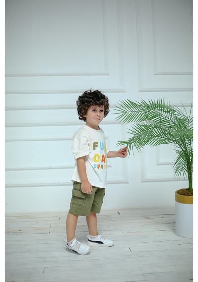 Miababy Kargo Cepli İkili Takım Haki