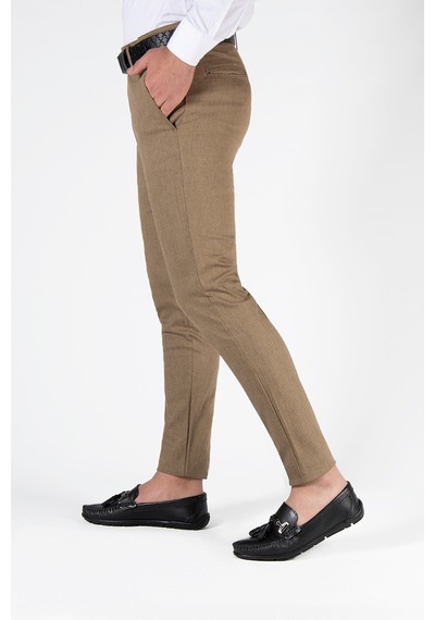 Terapi Men Bal Rengi Slim Fit Pamuklu İtalyan Kesim Pantolon Bal Rengi