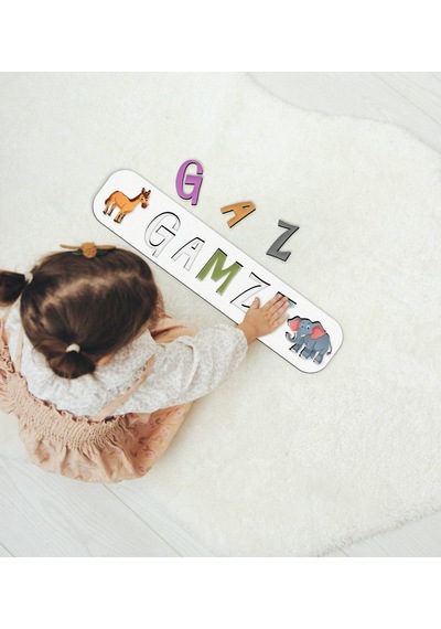 Bk Toys Çocuklara Özel Isimli Ahşap Eğitici Yapboz Puzzle-3