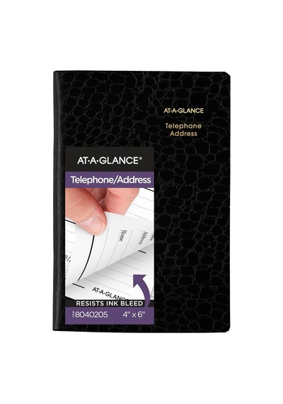Telefon Ve Adres Defteri, 600+ Giriş, 10,16 X 15,24 Cm, Tasarımcı, Siyah 8040205 Çok Renkli