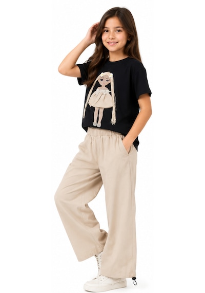 İrem Kız Çocuk Paraşüt Kumaş Cepli Geniş Paça Model Paçası İp Ayarlamalı Mevsimlik Kumaş Bej Renk Eşofman Altı İrem Kız Çocuk Paraşüt Kumaş Cepli Geniş Paça Model Paçası İp Ayarlamalı Mevsimlik Kumaş Bej Renk Eşofman Altı