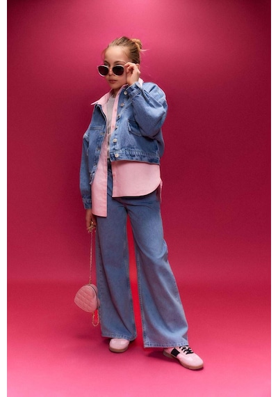 Defacto Wıde Leg Jean Pantolon Kız Çocuk H0683a826smnm28 Mavi-nm28