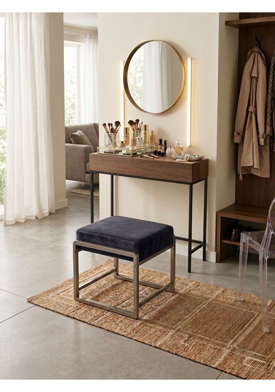 Pure Gri Ayaklı Babyface Puf 50x40x45 Cm - Modern Bench Antrasit