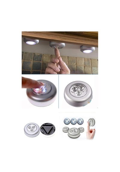 Orret Home Spot Lamba Kablosuz Dokunmatik Pilli Led Lamba 3 Ledli Dolap Mutfak İçi Aydınlatma Diğer