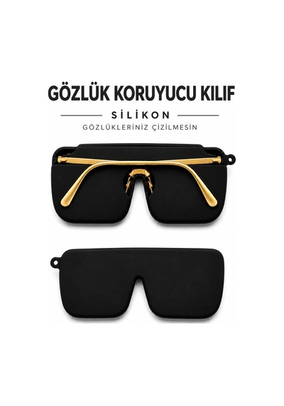 Silikon Gözlük Kılıfı, Asılabilir, Katlanabilir, Çantada Yer Kaplamaz- Siyah - 904898021