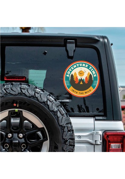 Adventure Time Sticker - 4x4 Kamp Vahşi Doğa Off Road Sticker -araba Oto Karavan Motosiklet Cam Sticker - 00117 10X10 Cm