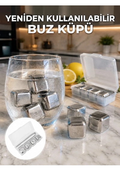 Hızlı Soğutma Özellikli Paslanmaz Metal Buz Küpü Takımı Yeni Nesil Diğer