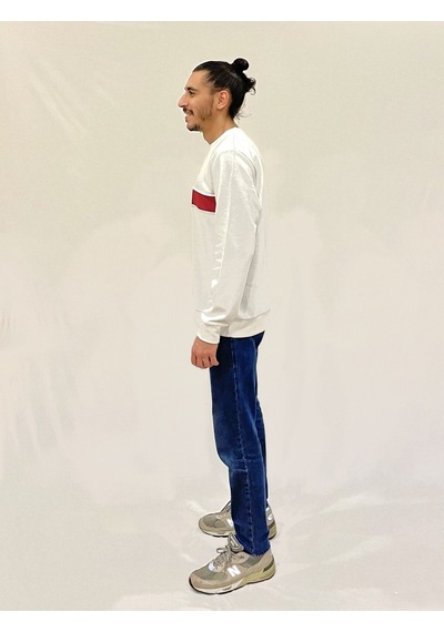 Erkek Bisiklet Yaka Rahat Kalıp 3 İplik Kalın Garnili Sweatshirt Spr24sw35 Ecru