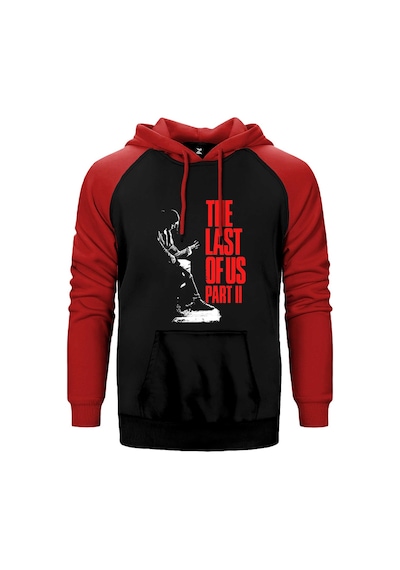 The Last Of Us 2 Ellie Guitar Kırmızı Renk Reglan Kol Kapşonlu Sweatshirt Kırmızı