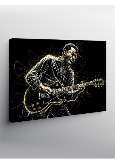 Kanvas Tablo Elektrikli Blues Gitarist