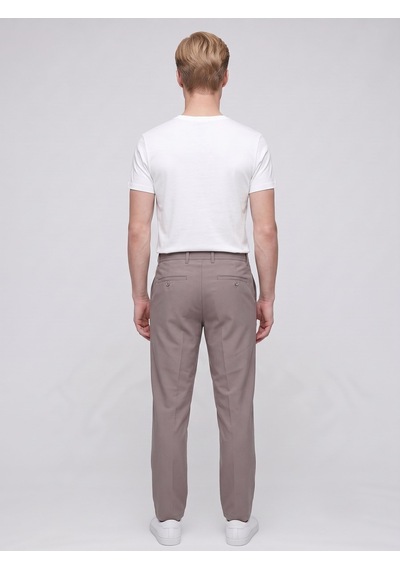 Plus Scorpion Erkek Yazlık Bağcıklı Kumaş Pantolon Slim Fit Rahat Kesim Günlük Pantolon Vizon