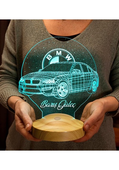 Logolu Isimli Led Lamba Araba Hayranlarına Hediye Doğum Günü Hediyesi Kişiye Özel Hediye 3d Led Lamba