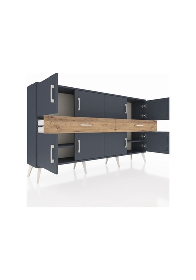 Arges Konsol 4 Raflı 2 Çekmeceli 8 Kapaklı 176x30x99 Antrasit-ant Antrasit-antrasit/çam Arges Konsol 4 Raflı 2 Çekmeceli 8 Kapaklı 176x30x99 Antrasit-ant Antrasit-antrasit/çam