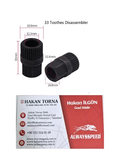 Rico 1/2 Alternatör Kasnak Sökme Lokması