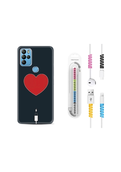 General Mobile Gm21 Pro Kılıf Kablo Koruyuculu Charge Heart 1422