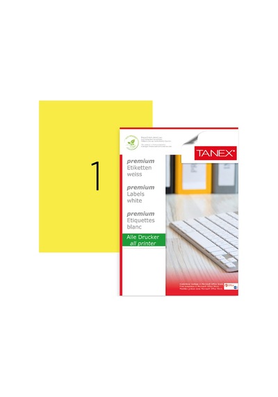 Tanex Tw-2000 210 X 297 MM X 100 Adet Pastel Sarı Etiket X5 Paket