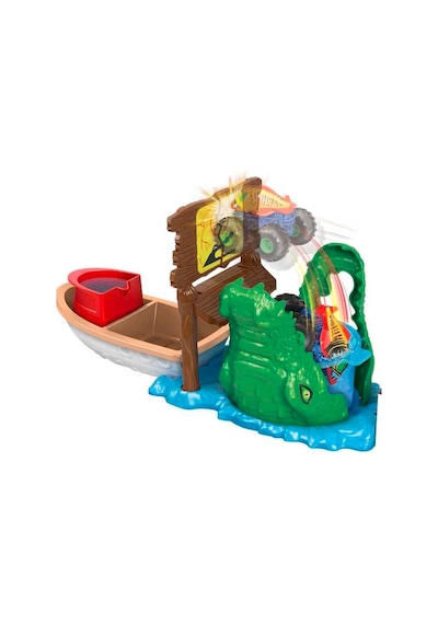 Hot Wheels Monster Trucks Renk Değiştiren Araçlar Timsahtan Kaçış Oyun Seti- HGV14