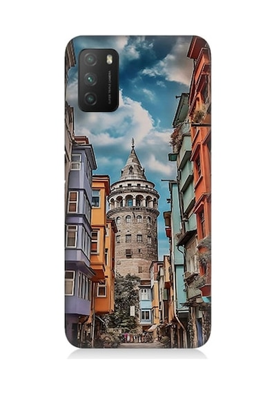Xiaomi Poco M3 Uyumlu Galata Kulesi Desenli Silikon Kılıf