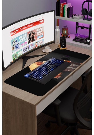 Youjo Senki Kaymaz Dikişli Kauçuk Oyuncu Mousepad V3 - 90x40 Xxl Gaming Mouse Pad Fare Altlığı