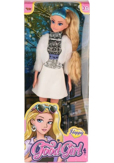 Oyuncak Bebek - Beyaz Kürklü Montlu Ve Çizmeli Moda Bebeği 30 Cm - Tarz Giyim Serisi
