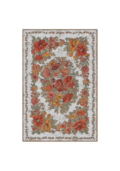Kartela Halı Karabağ Halı Jüt Taban Dokuma Halı Açık Gri - 100 X 150 Cm