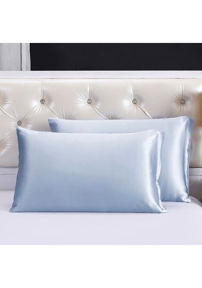 Açık Mavi Ipek Saten Yastık Kılıfı 50 X 70 2'Li N11.354