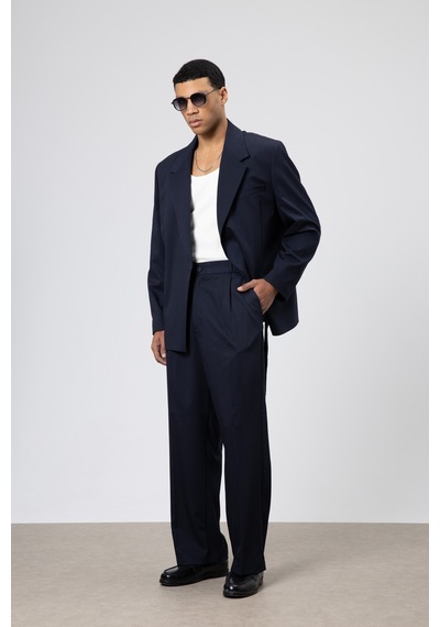 Vamos Oversize Kuşaklı Takım Elbise Lacivert