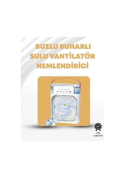 Taşınabilir 3'ü 1 Arada Mini Fan Nemlendirici + Soğutucu + Gece Lambası