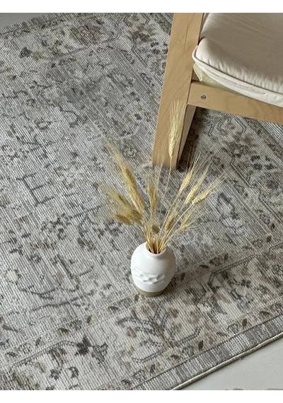 Mariesse Home Antik Serisi Vintage Modern Dokuma Salon Oturma Odası Halısı 405-bej