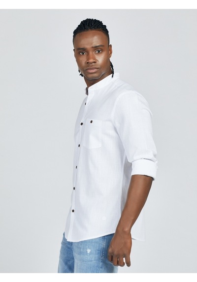 Regular Fit Erkek Gömlek U.kol Whıte-ss18