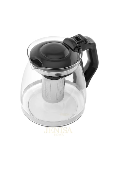 Isıya Dayanıklı Büyük Cam Demlik 1700 Ml Kapasiteli, Çelik Süzgeçli Ve Kapaklı Tasarım Şeffaf