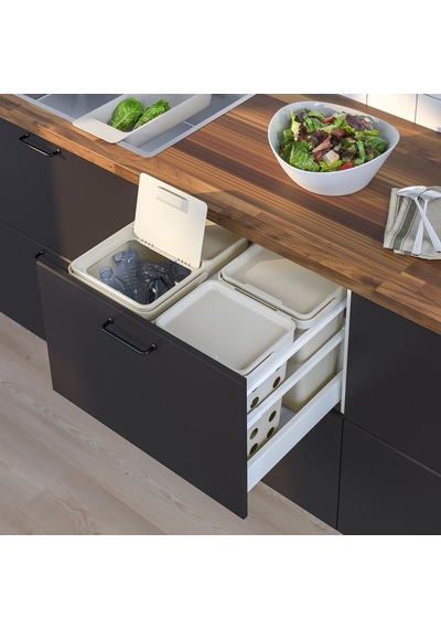 Ikea Hållbar Çöp Ayırma Çözümü 42 Lt 4 Parça Beyaz - Açık Gri