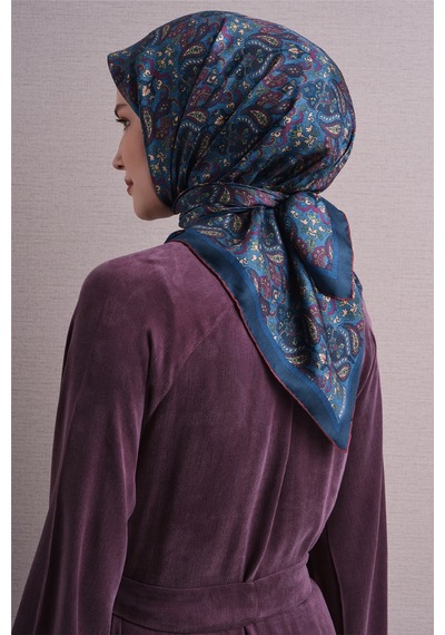 Armine Sura İpek Eşarp 2026-2027 - Sonbahar Kış-asm9609 Lacivert-indigo