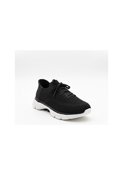 Voyager Bağcıklı Triko Kalın Taban Kadın Sneaker Ayakkabı B042 Siyah