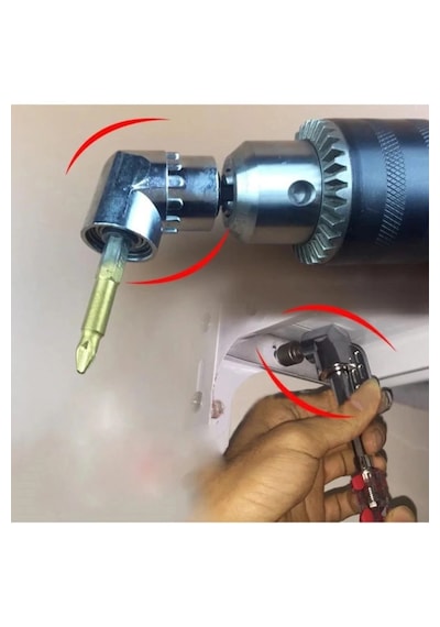 Vidalama Köşe Adaptörü Manyetik 1/4 Hex Girişli Matkapa Uyumlu 60 Mm Dmx4768