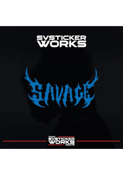 Savage Kask Sticker Tüm Kasklar Uyumlu Tek Yön 1 Adet Mavi
